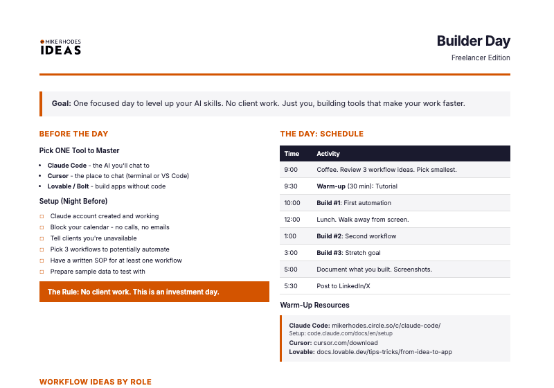 Freelancer Builder Day PDF Preview